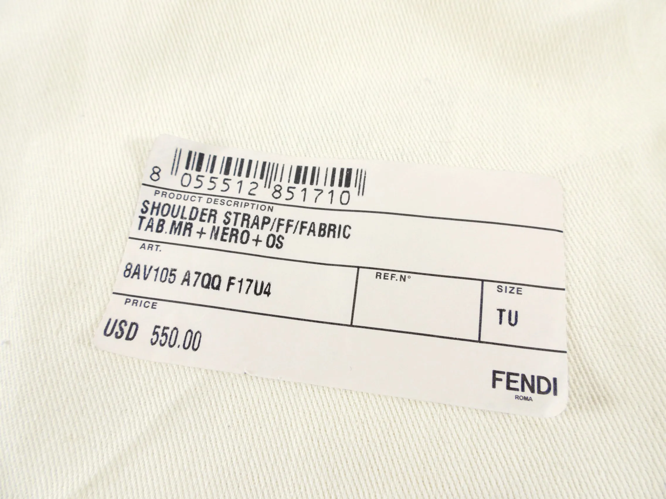 Fendi Fabric Canvas Monogram Zucca Mini Strap You Bag Strap