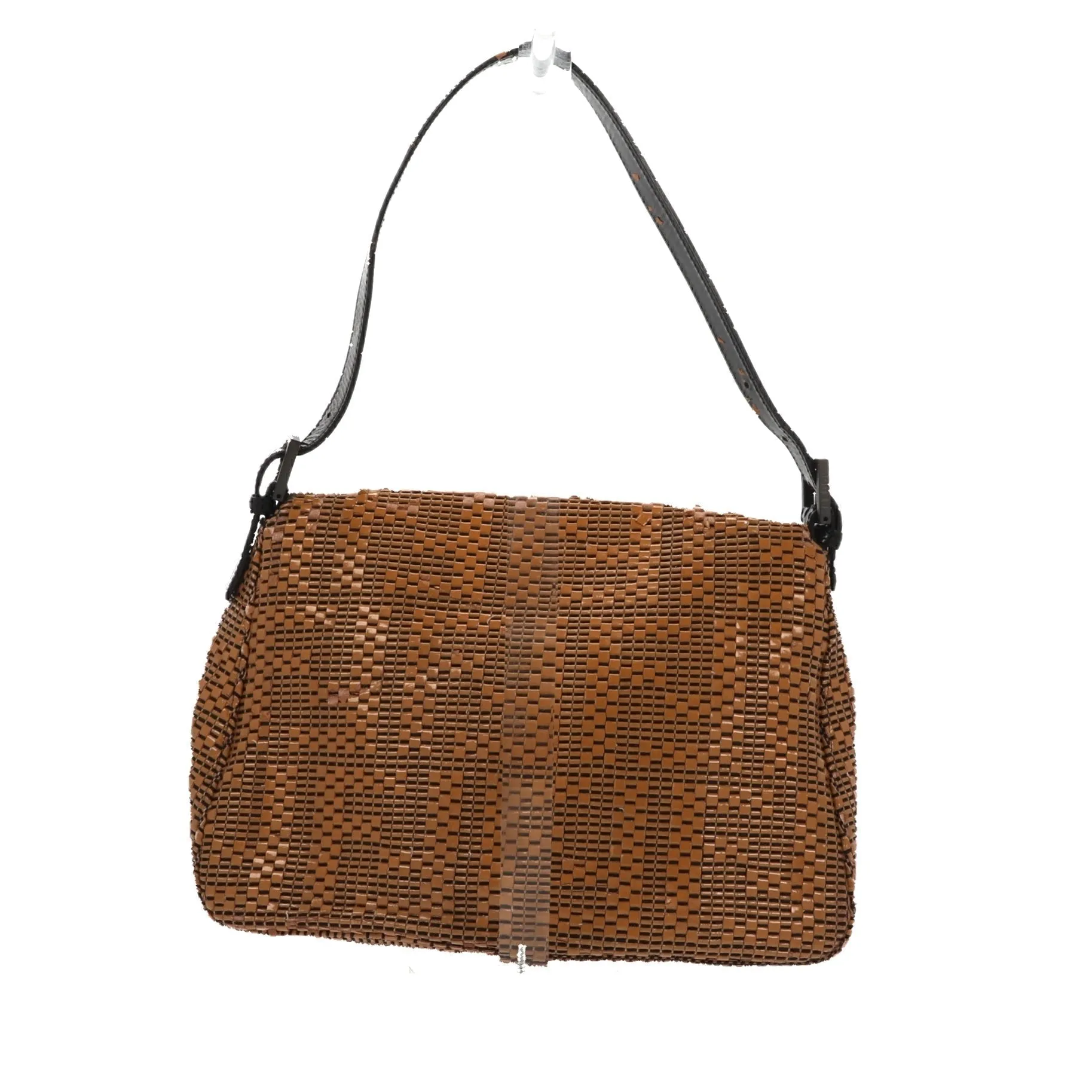 FENDI Mamma Baguette Shoulder Bag in Beige Patent