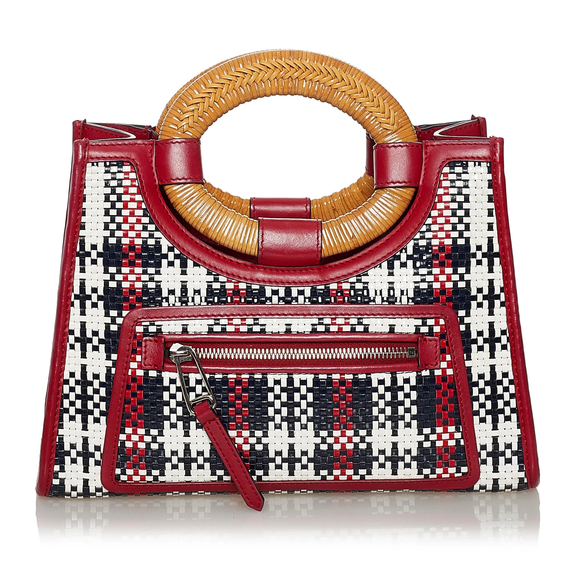 Fendi Runaway Tartan Plaid Satchel (SHG-37576)