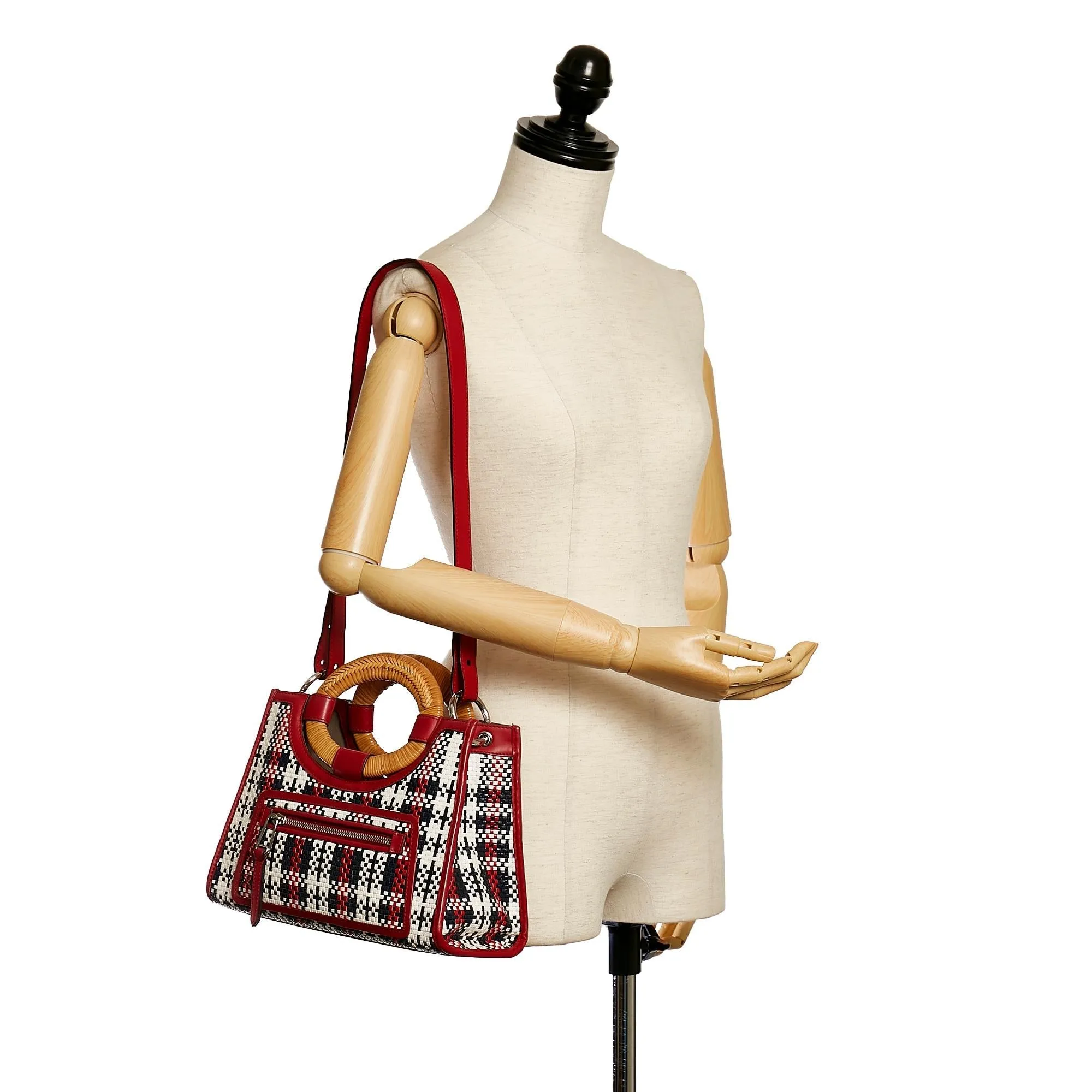 Fendi Runaway Tartan Plaid Satchel (SHG-37576)