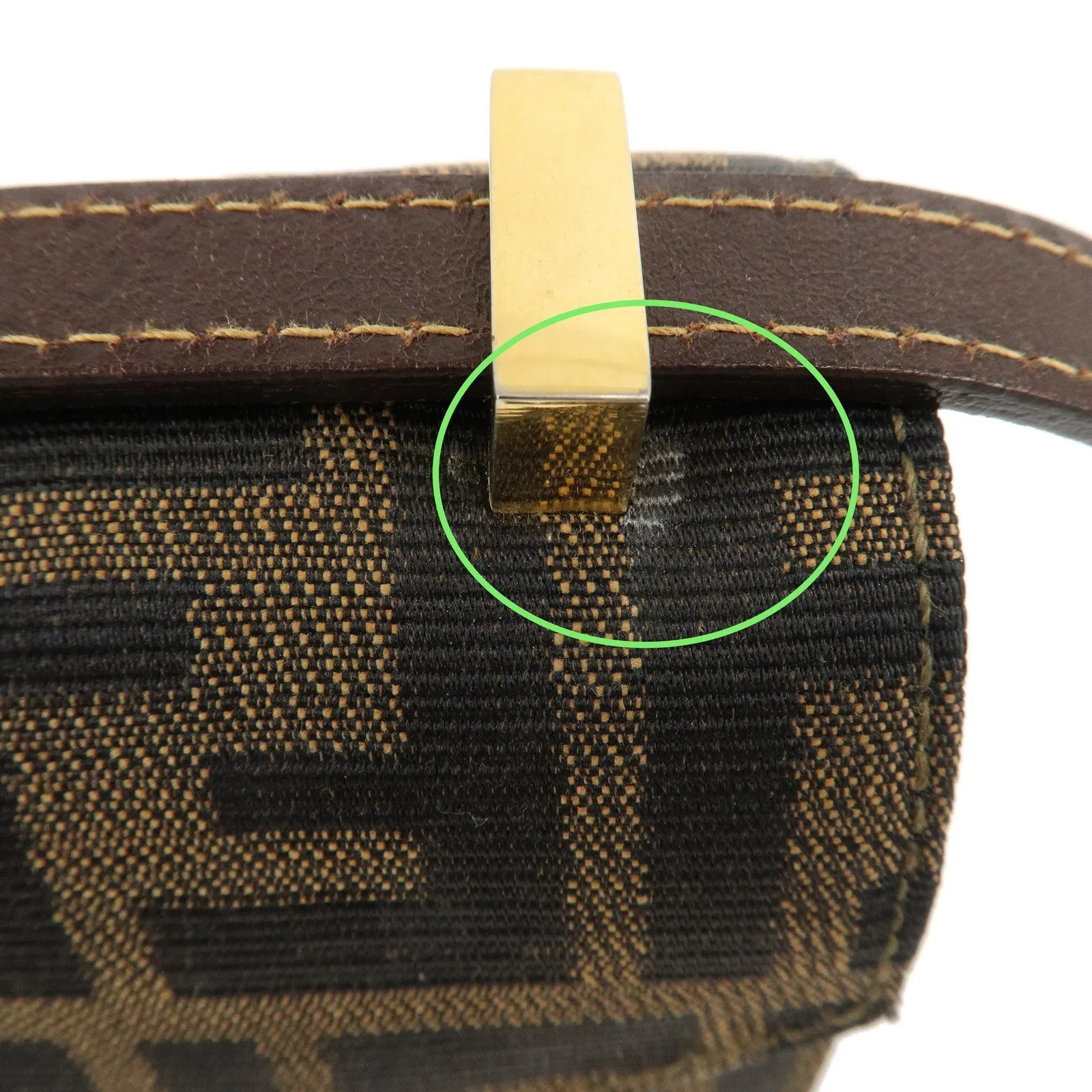 FENDI Zucca Canvas Leather Crossbody Mini Shoulder Bag