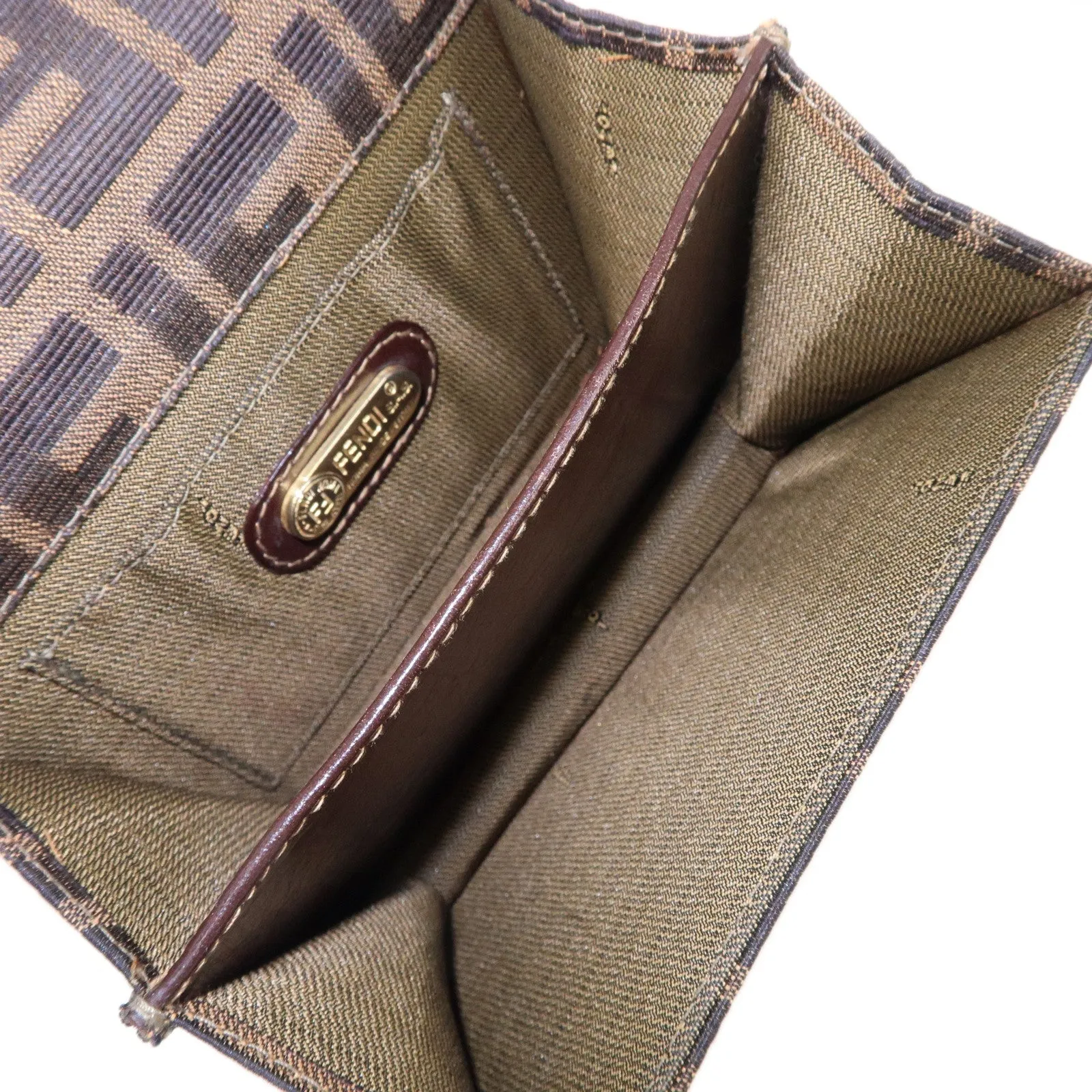 FENDI Zucca Canvas Leather Crossbody Mini Shoulder Bag
