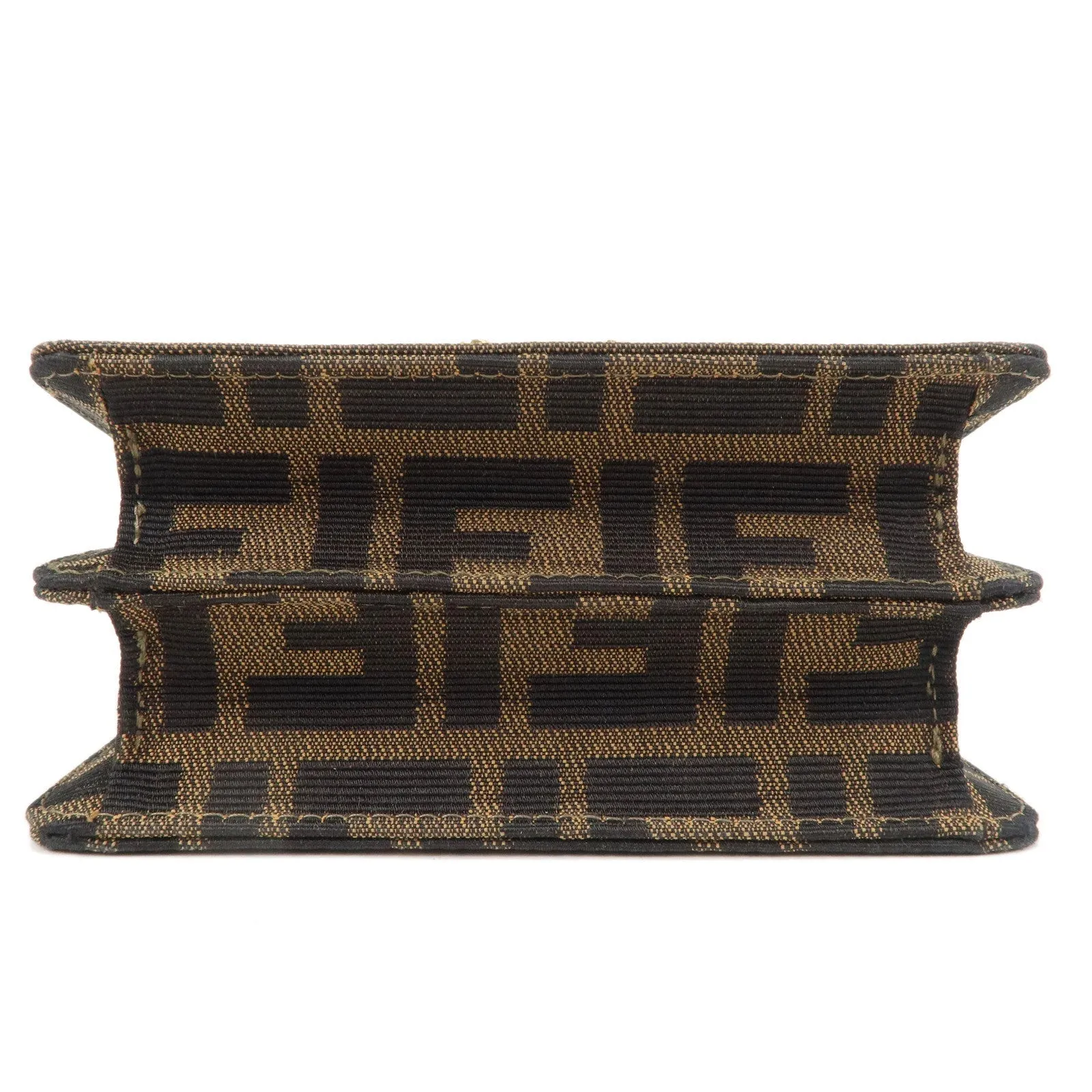 FENDI Zucca Canvas Leather Crossbody Mini Shoulder Bag