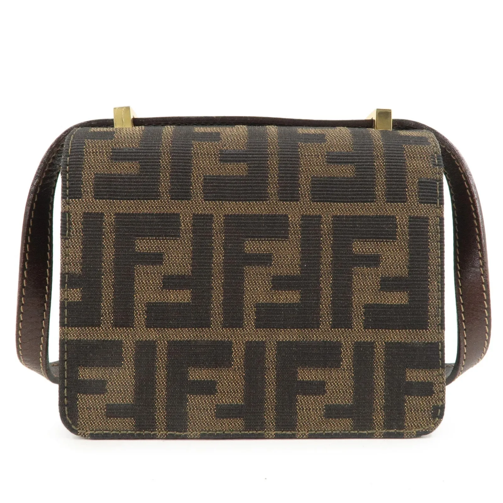 FENDI Zucca Canvas Leather Crossbody Mini Shoulder Bag