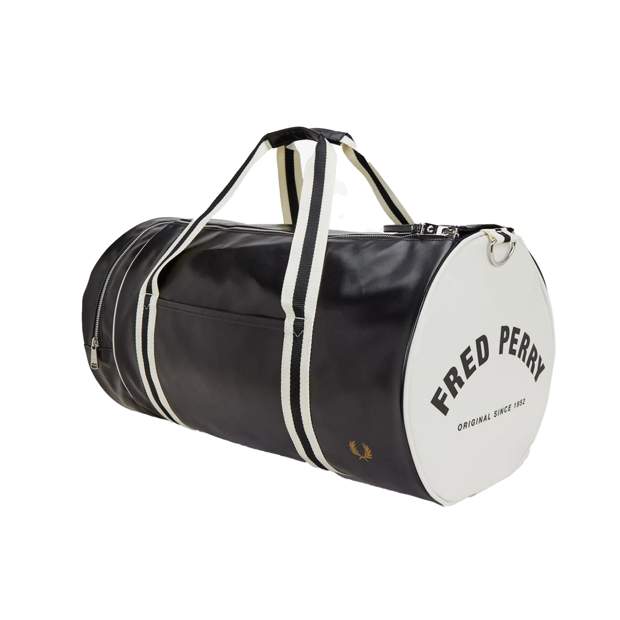 Fred Perry Classic Large Barrel Bag Black/Ecru
