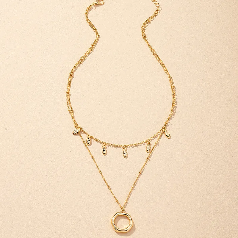French Riviera Double-Layer Necklace with Retro Charm