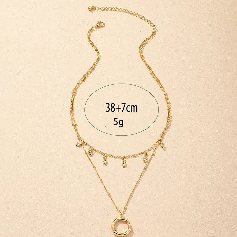 French Riviera Double-Layer Necklace with Retro Charm