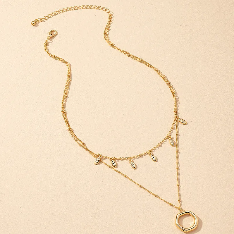 French Riviera Double-Layer Necklace with Retro Charm