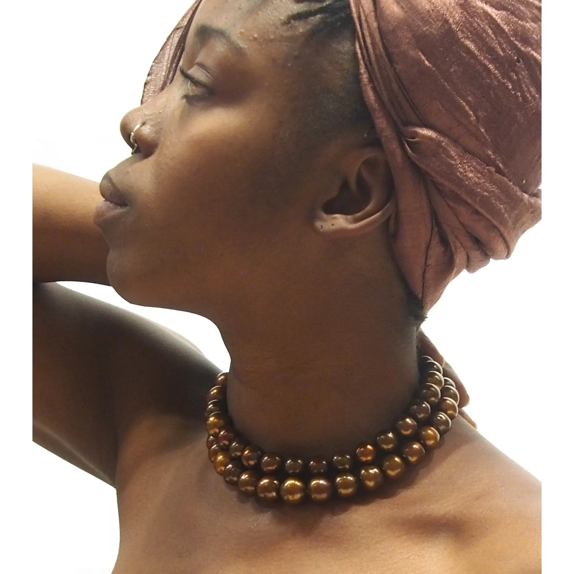 Fresh Water Bronze Pearl Smooth Round Strand