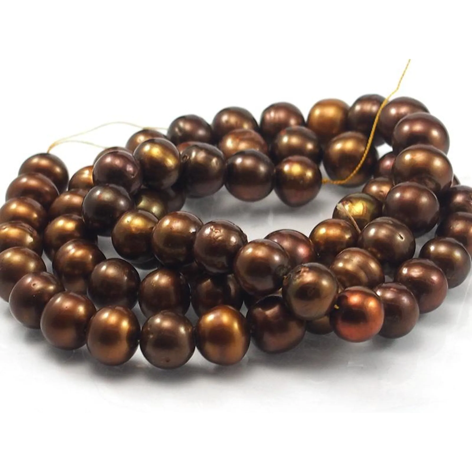 Fresh Water Bronze Pearl Smooth Round Strand