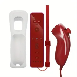 Gaming Wii Remote Controller And Nunchuck Joystick RED ONLY