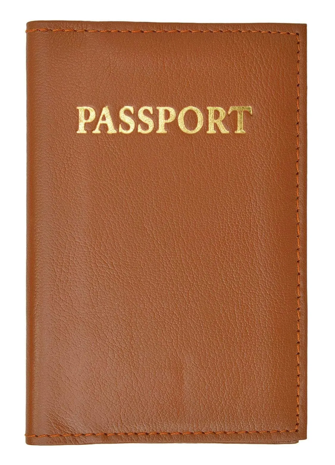 Genuine Leather Gold Logo Passport Cover Holder for Travel  151 CF (C)
