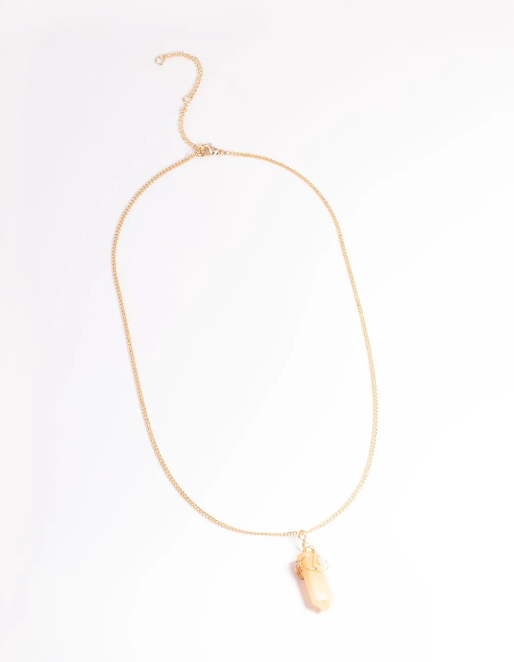 Gold Orange Wire Wrap Shard Necklace