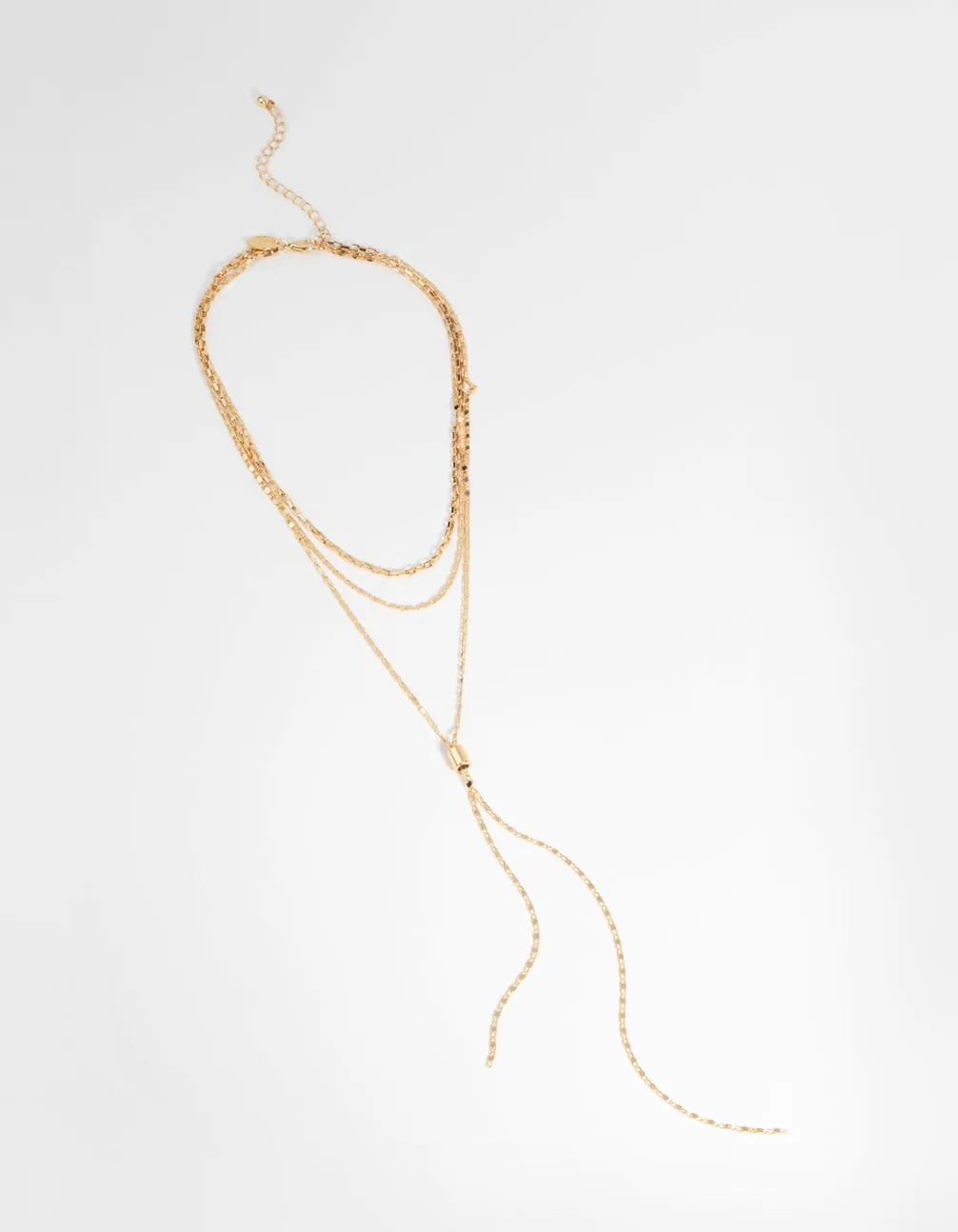 Gold Plated Layered Lariat Necklace