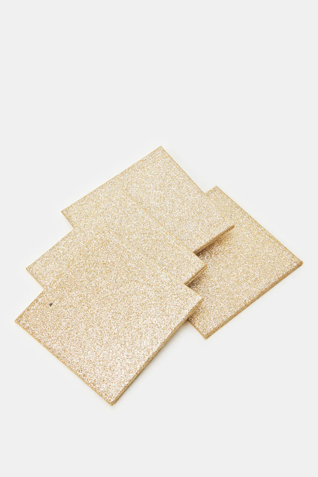 Gold Rectangle Glitter Placemat Set (8 Piece)