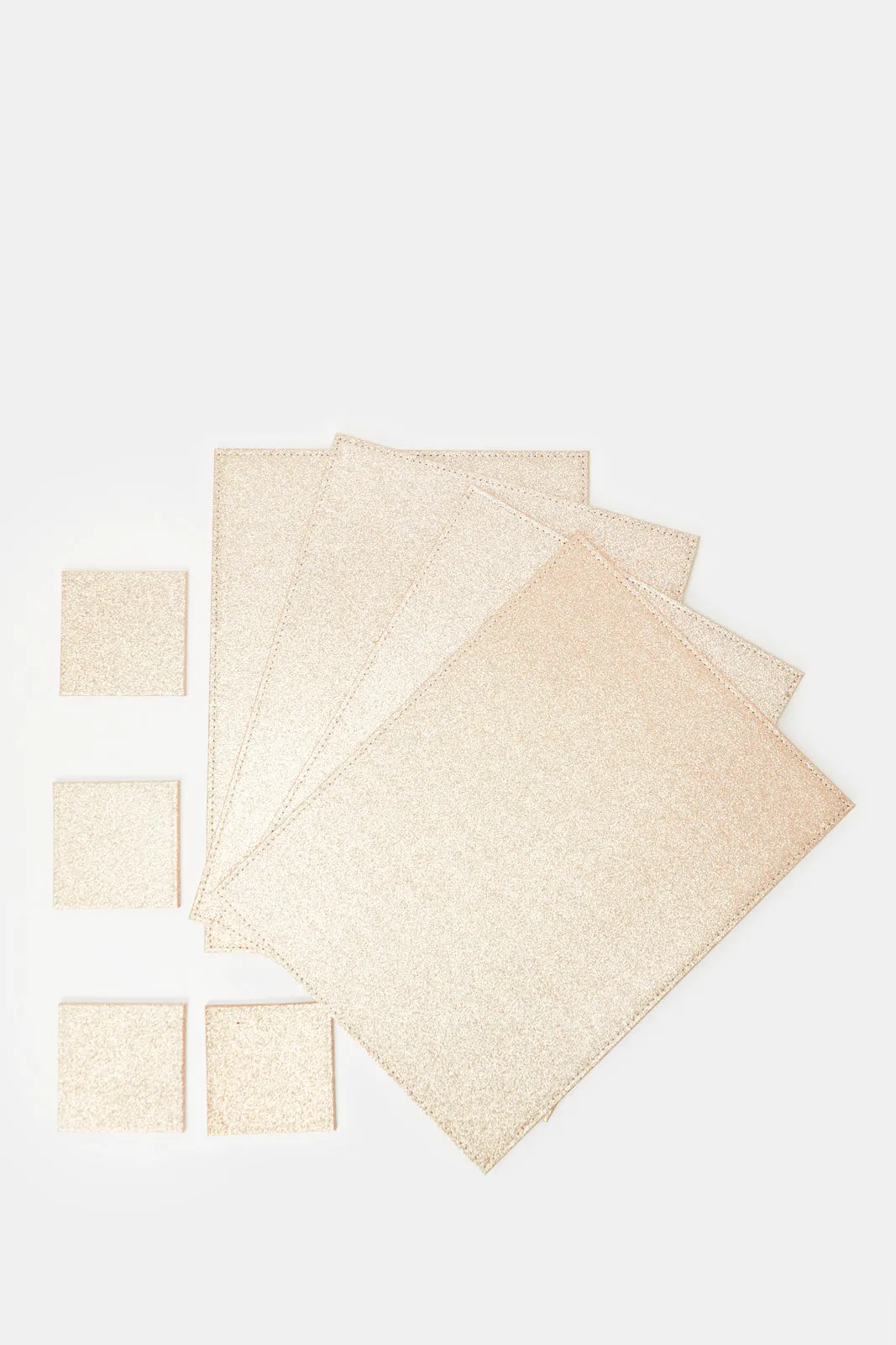 Gold Rectangle Glitter Placemat Set (8 Piece)