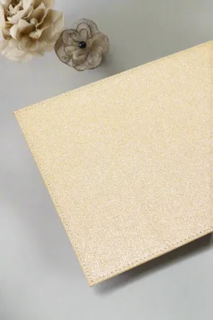 Gold Rectangle Glitter Placemat Set (8 Piece)