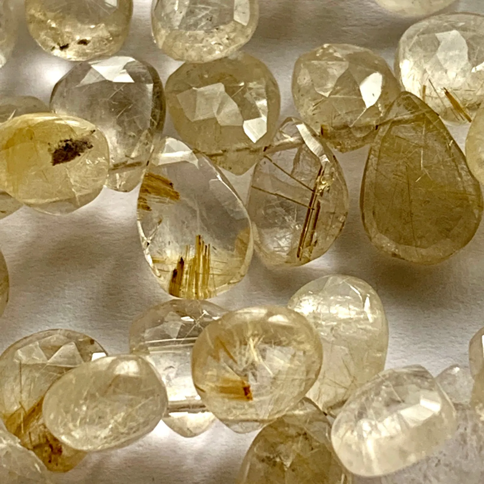 Golden Rutillated Quartz Briolettes