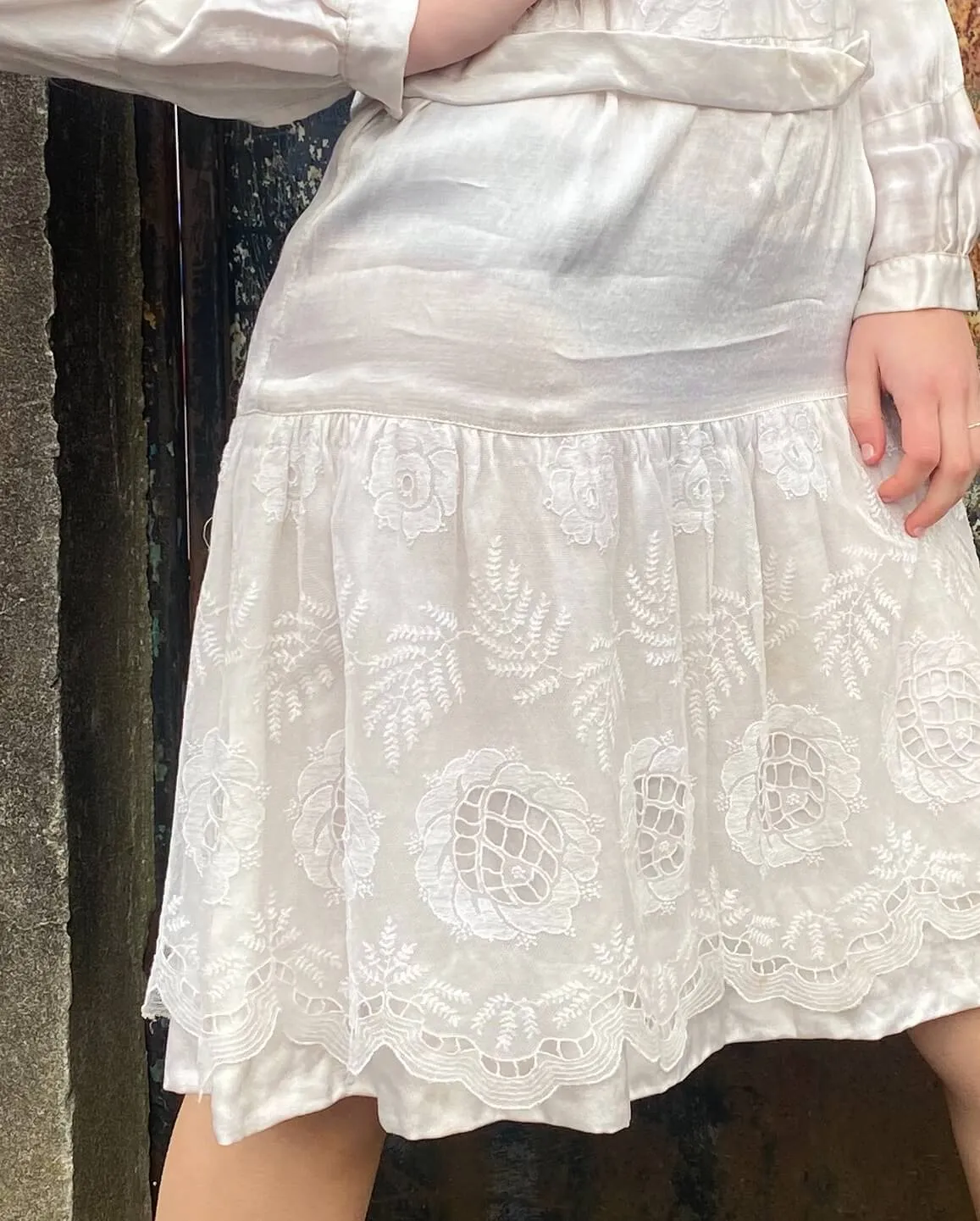 Gorgeous 1920s Satin and Lace Dress
