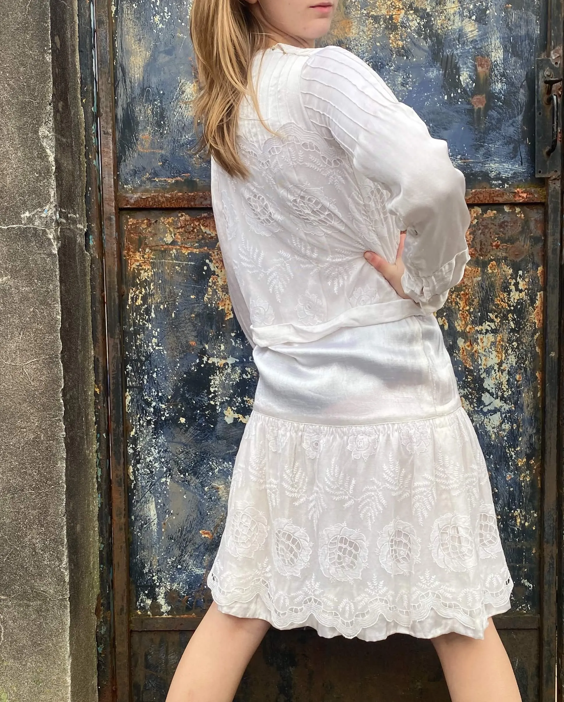Gorgeous 1920s Satin and Lace Dress