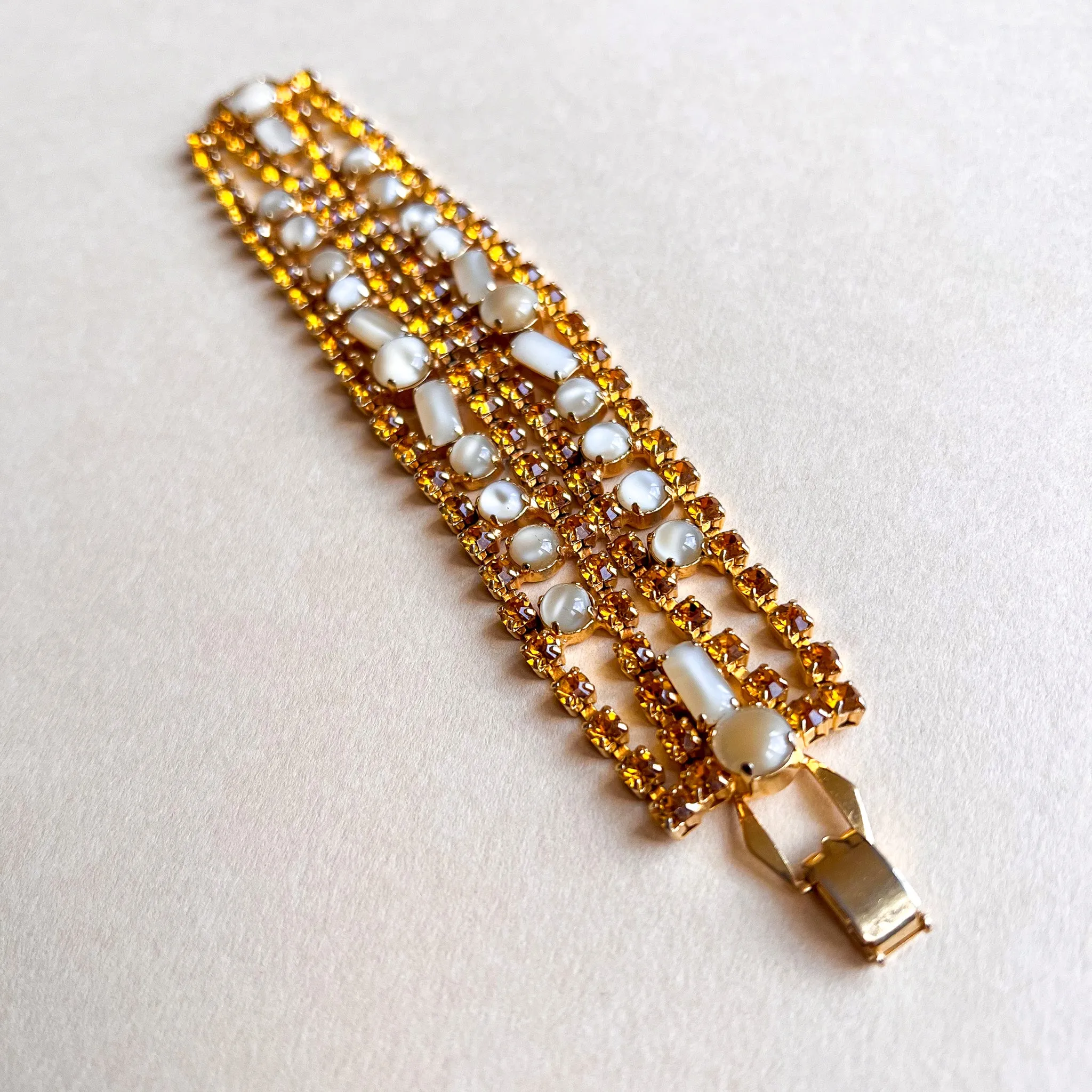 Gorgeous 1960s Citrine Gemstone Bracelet