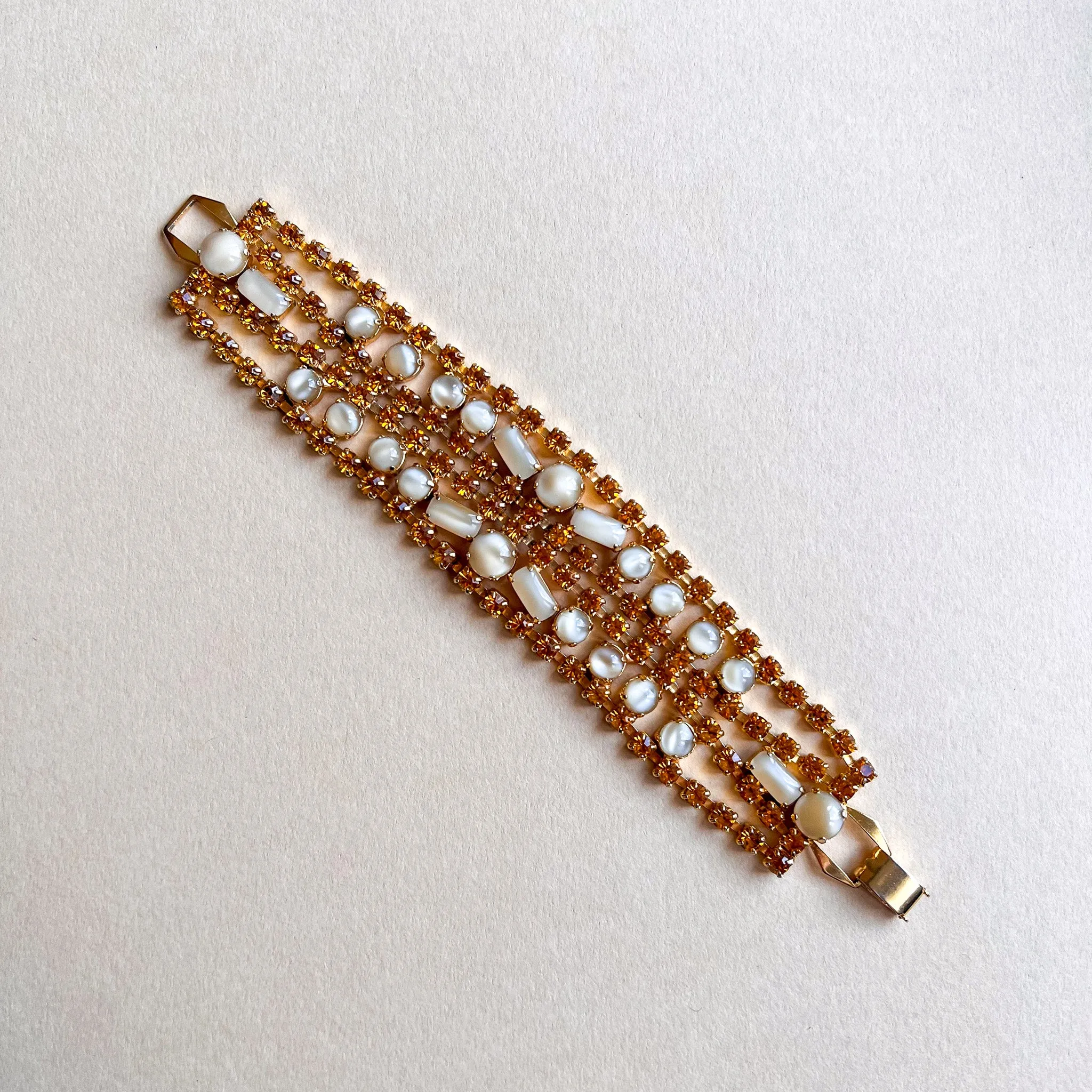 Gorgeous 1960s Citrine Gemstone Bracelet