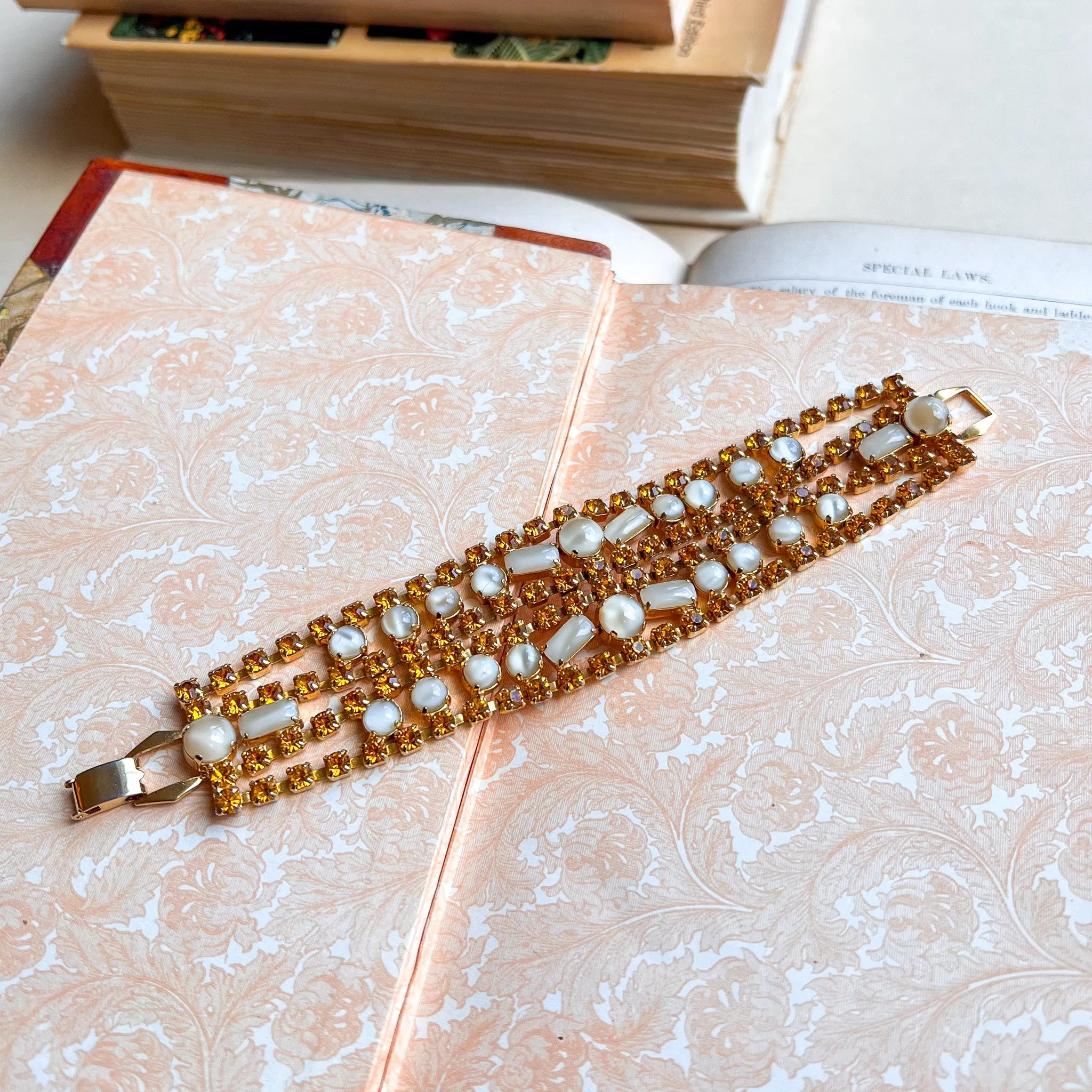 Gorgeous 1960s Citrine Gemstone Bracelet