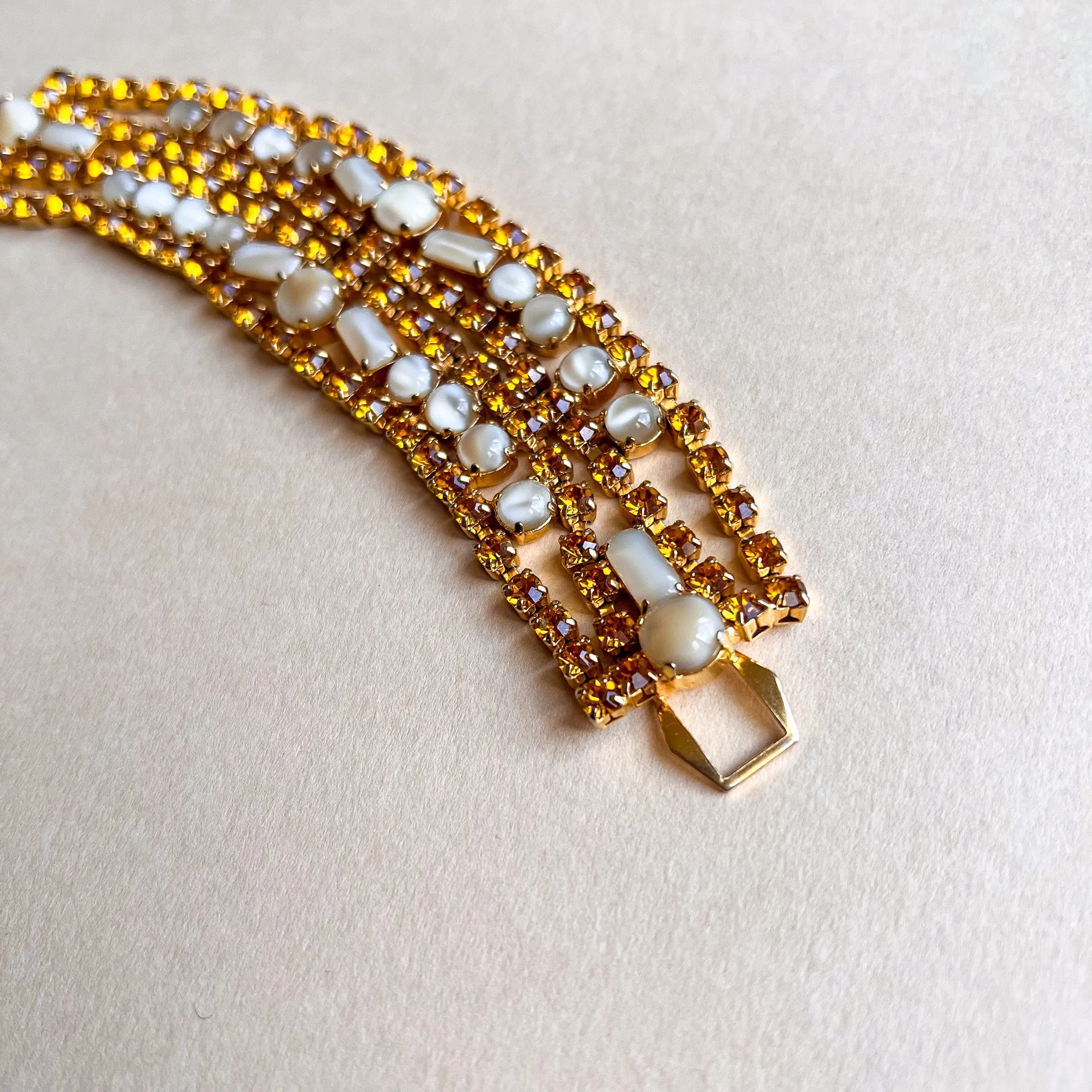 Gorgeous 1960s Citrine Gemstone Bracelet