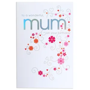 Gorgeous & Bright Floral Mum Birthday Card