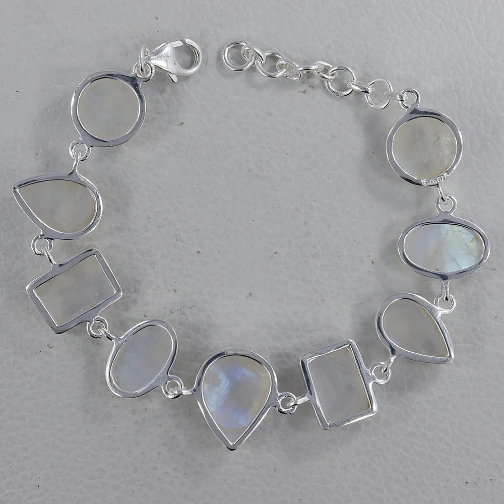 Gorgeous Blue Rainbow Moonstone Bracelet