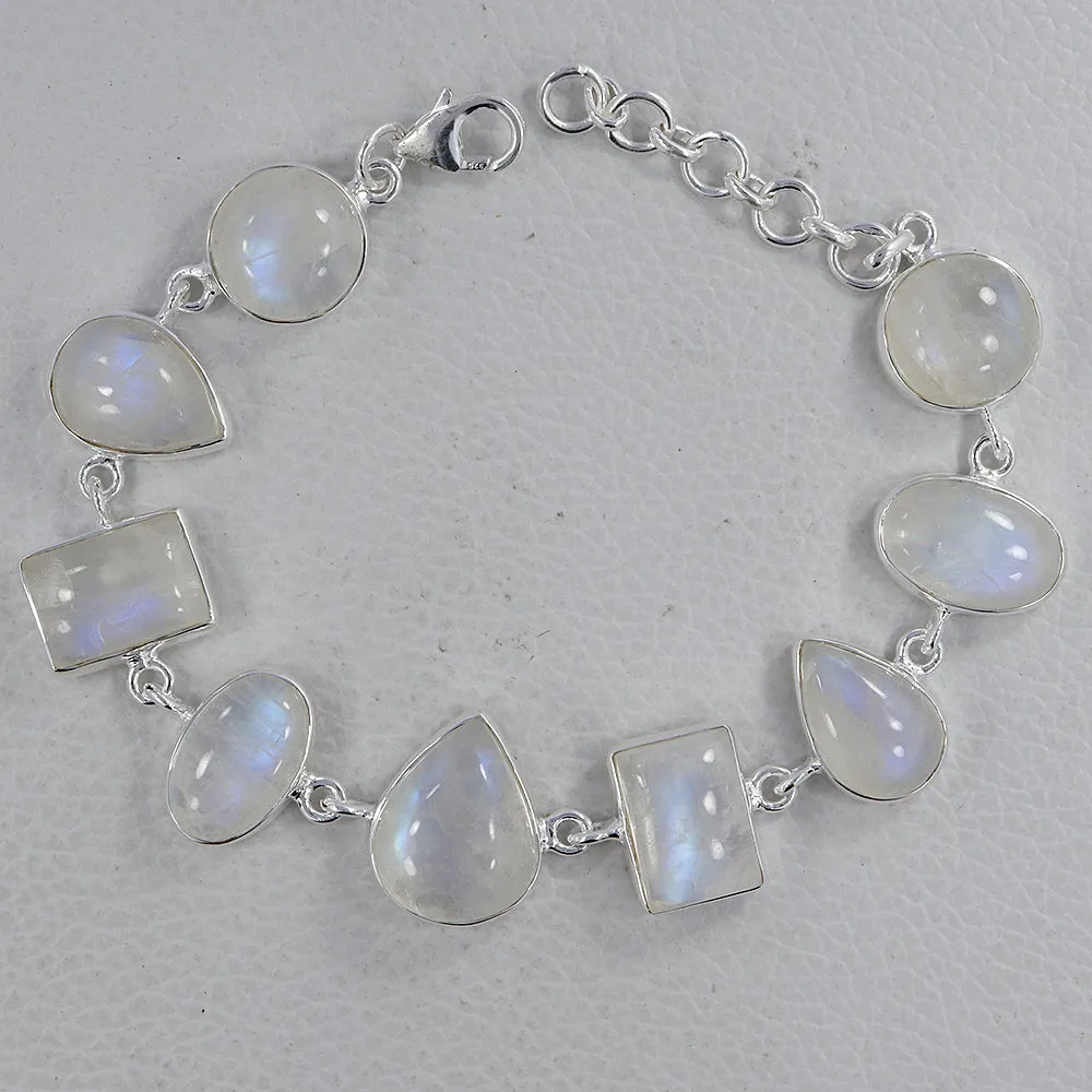 Gorgeous Blue Rainbow Moonstone Bracelet