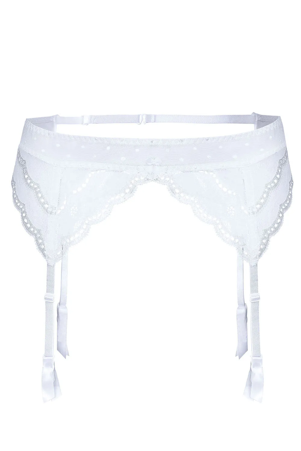 Gorgeous bridal white suspender belt