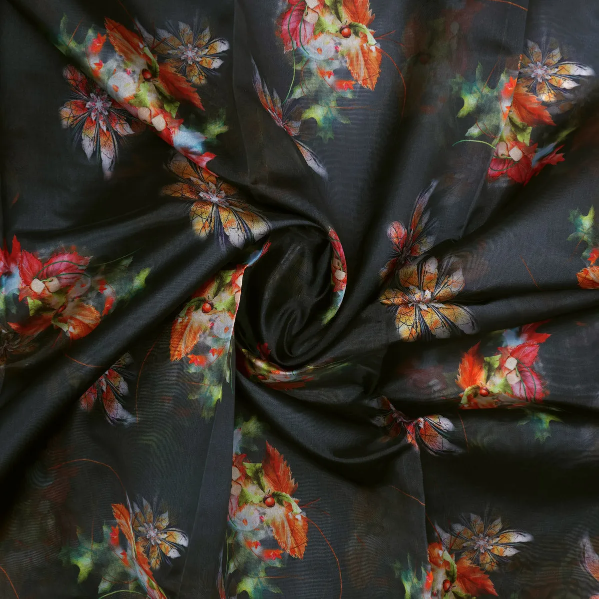 Gorgeous Floral Organza Printed Fabric Material