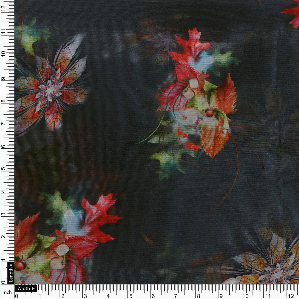 Gorgeous Floral Organza Printed Fabric Material