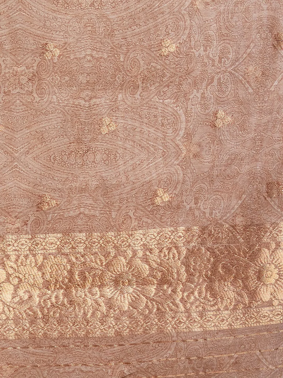 Gorgeous Gold and Pink Border Tissue Saree