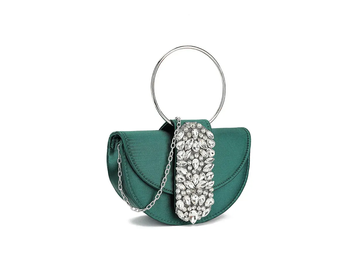 Gorgeous Green Satin Clutch
