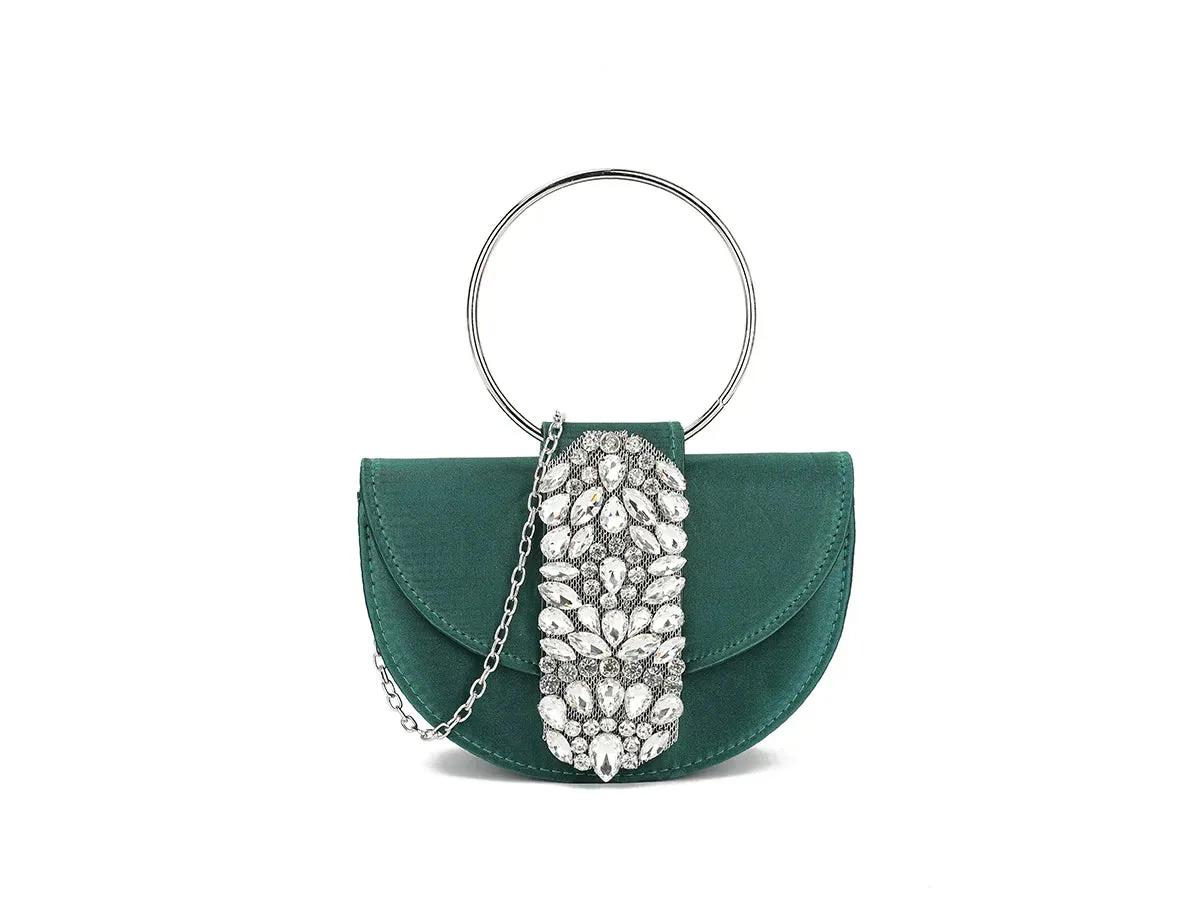 Gorgeous Green Satin Clutch