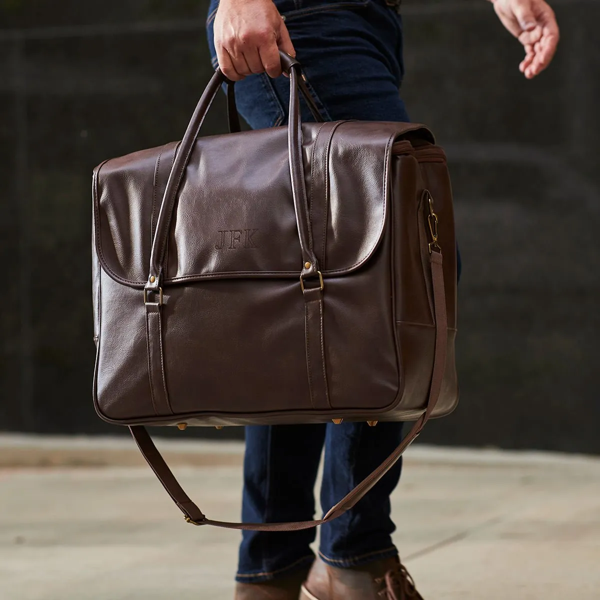 Graham Weekender Bag - 6 Whiskey Bottle Carrier - Whiskey Gift for Men