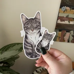 Gray Cat #7 Sticker