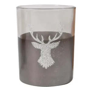 Grey Reindeer Hurricane Candle Holder
