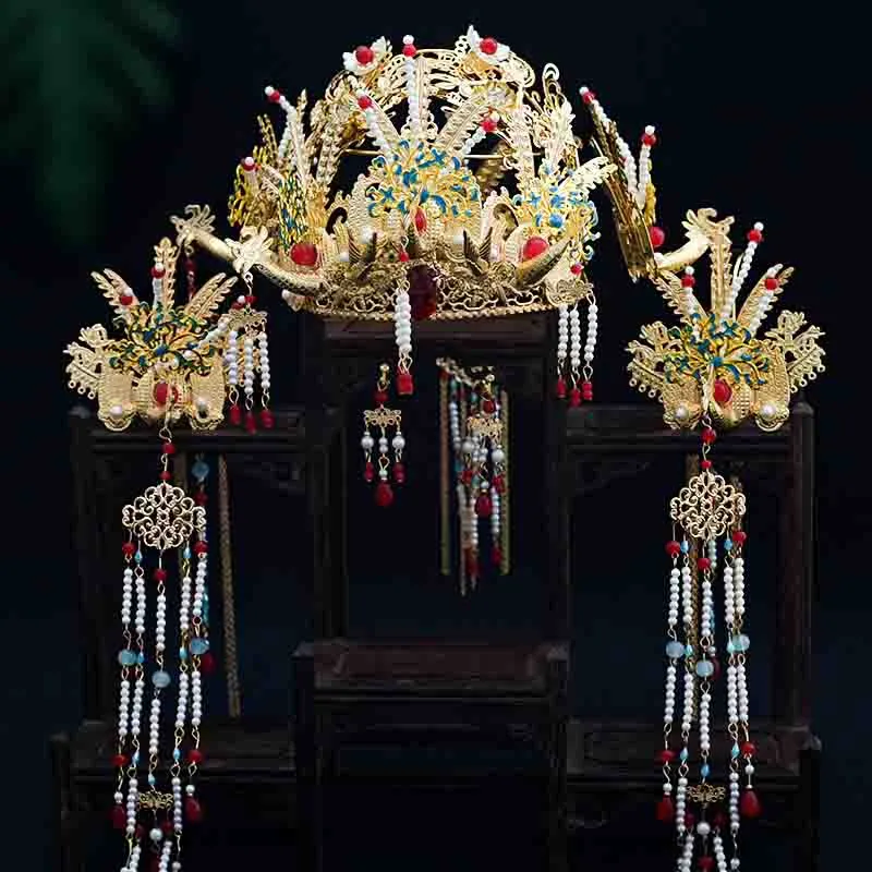 Handmade Luxurious Phoenix Coronet Crown Hair Accessory