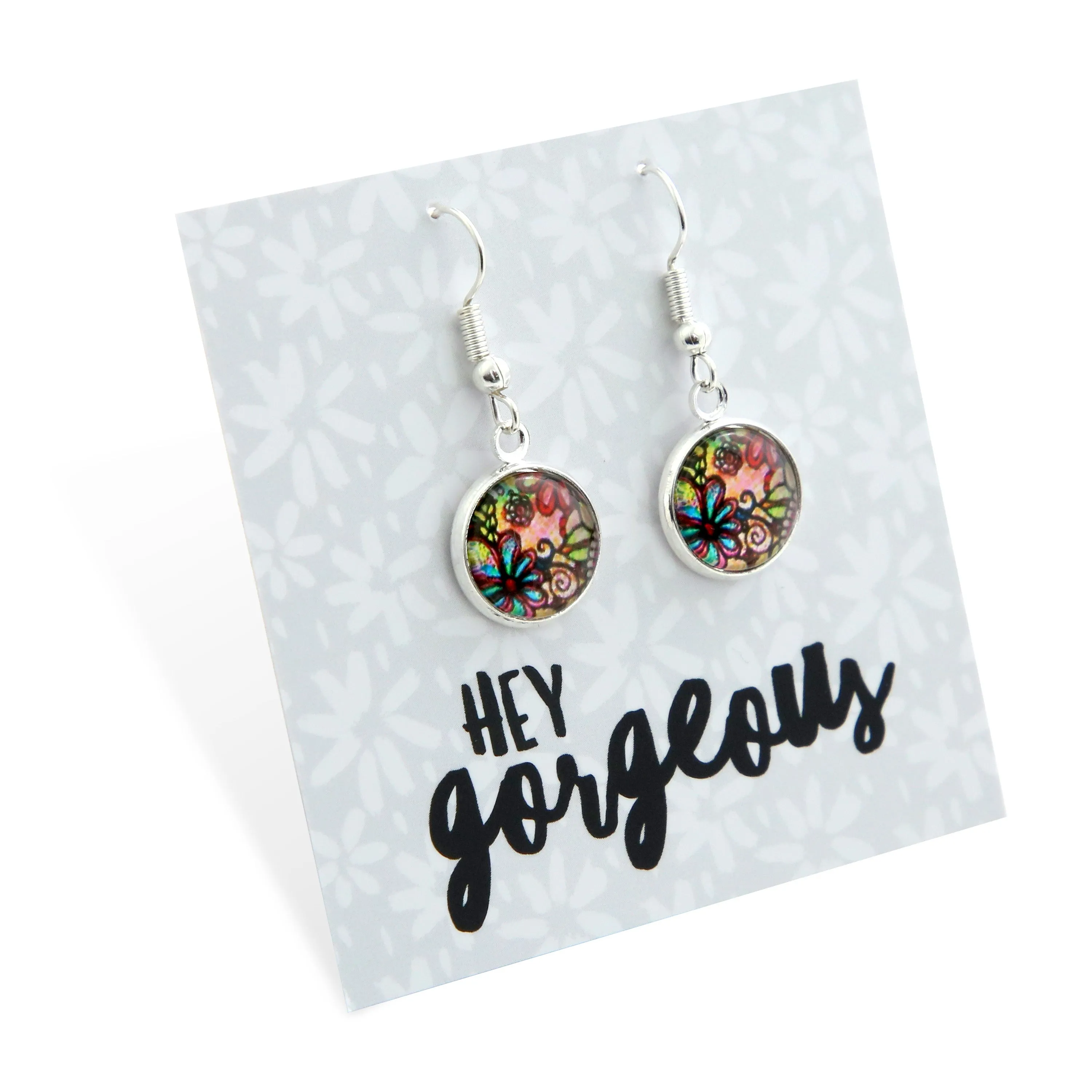 Heart & Soul Collection - Hey Gorgeous - Bright Silver Dangle Earrings - Flora (9915)