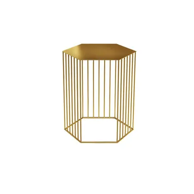Hexagon Metal Frame Side Table