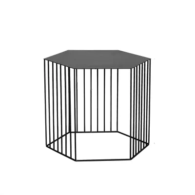 Hexagon Metal Frame Side Table