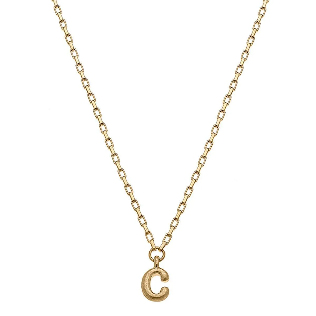Holly Bubble Letter Initial Necklace