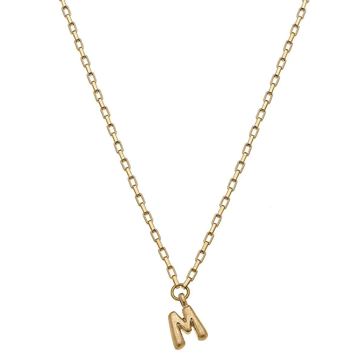 Holly Bubble Letter Initial Necklace