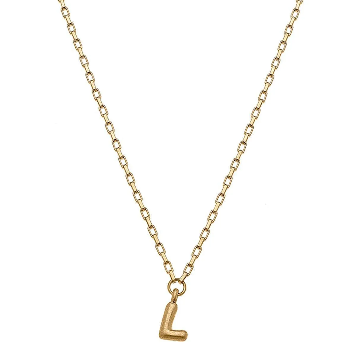 Holly Bubble Letter Initial Necklace