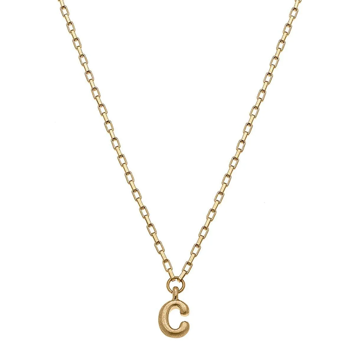 Holly Bubble Letter Initial Necklace
