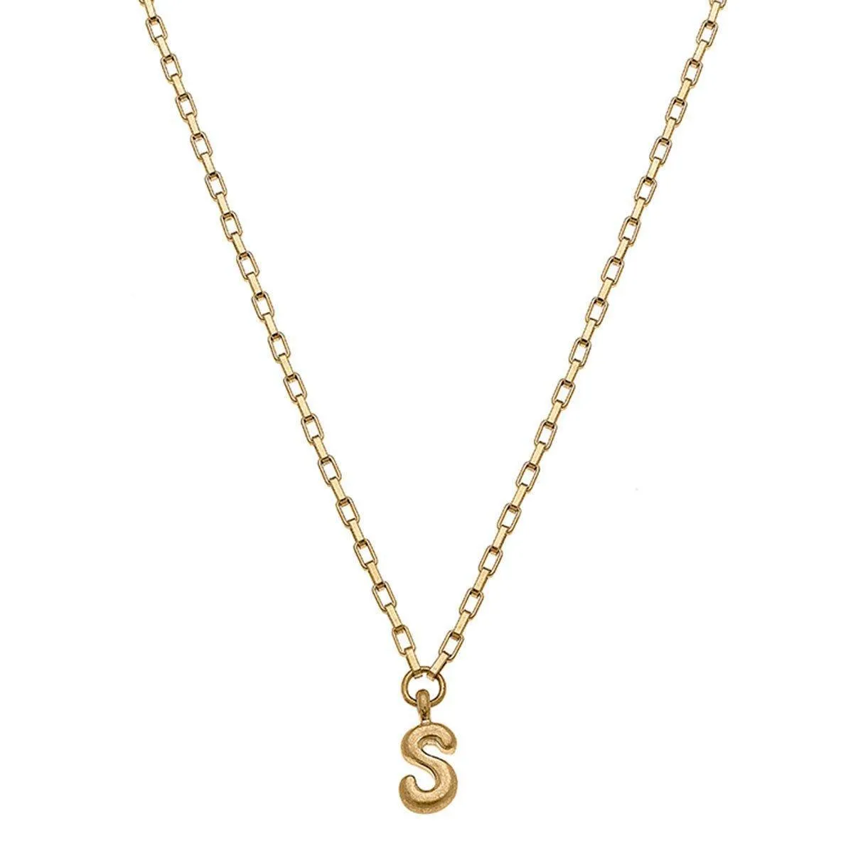 Holly Bubble Letter Initial Necklace