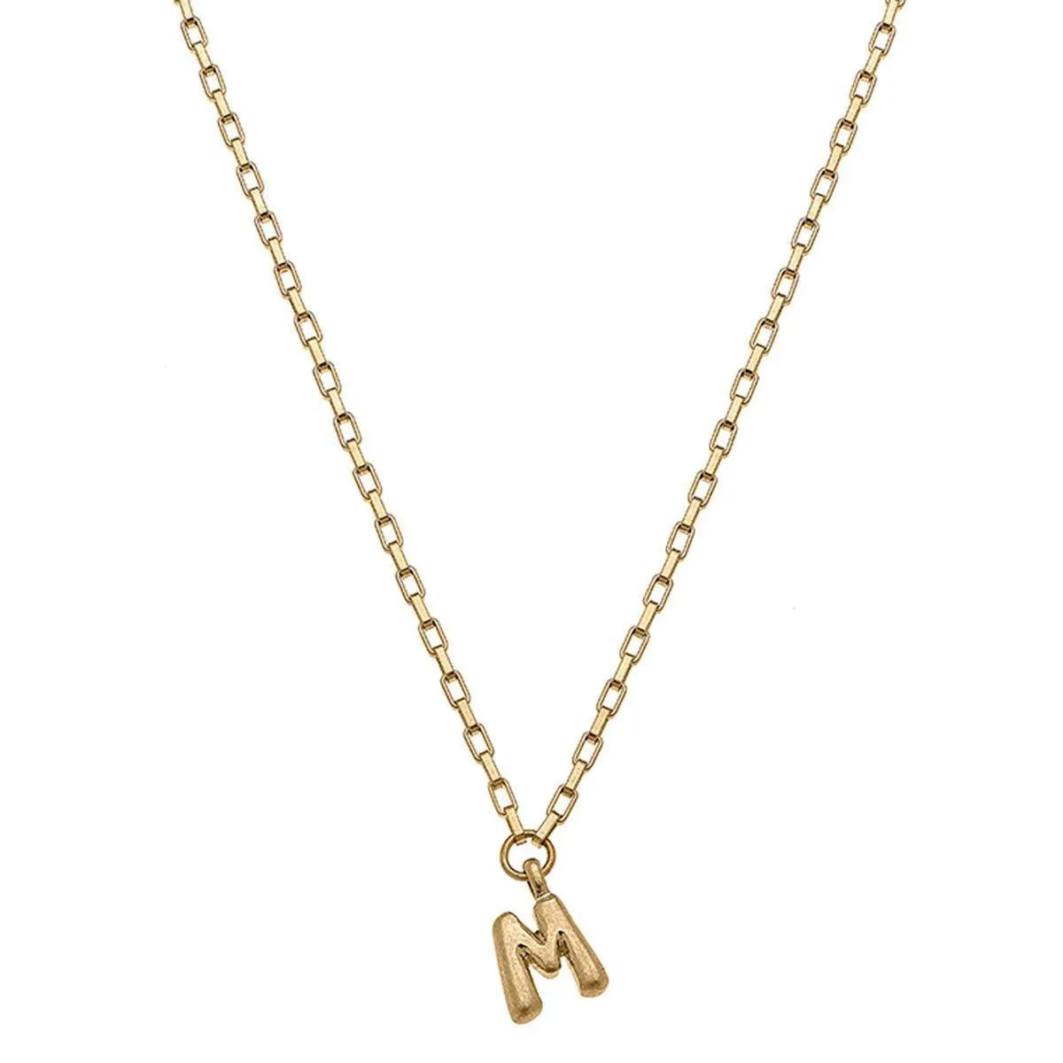 Holly Bubble Letter Initial Necklace